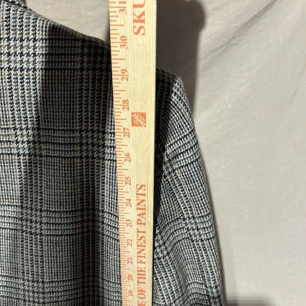 Vintage Hardwick Clothes Blazer Suit Jacket 48R USA Grey Plaid 2 Button